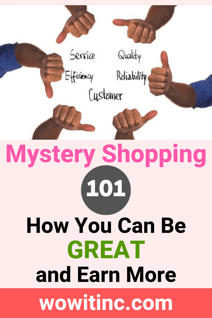 Qualities for mystery shoppers - customer service, quality, reliability, efficiency