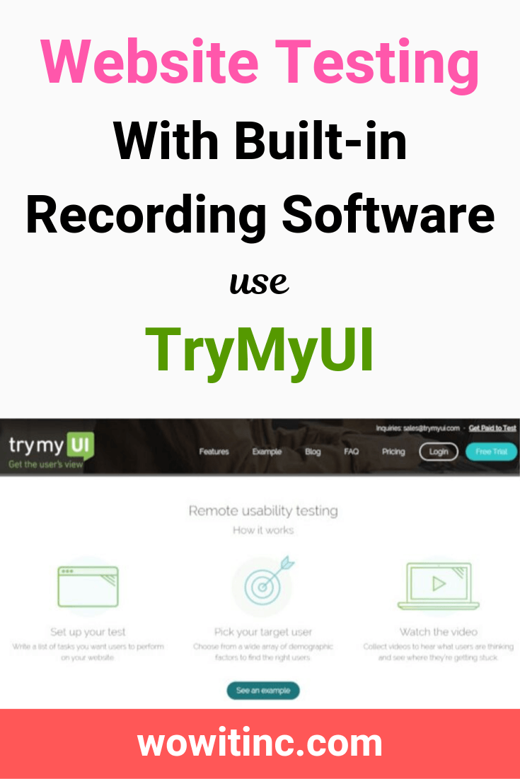 TryMyUI Website Testing with recording software