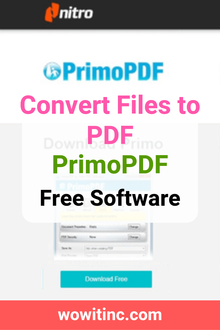 PrimoPDF free to convert files to pdf