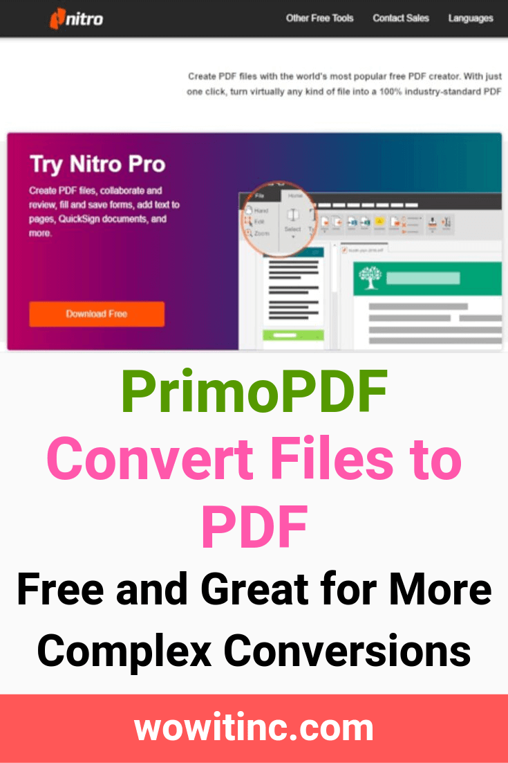 PrimoPDF more complex convert to pdf