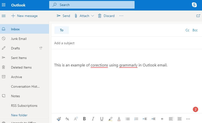 Grammarly in Outlook 1