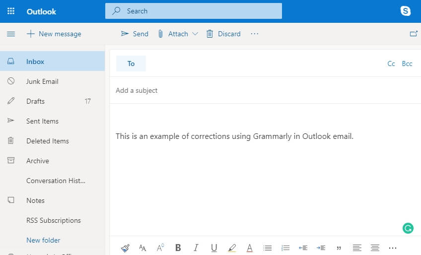 Grammarly in Outlook 3