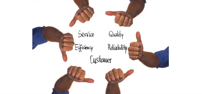 Qualities for mystery shoppers - customer service, quality, reliability, efficiency
