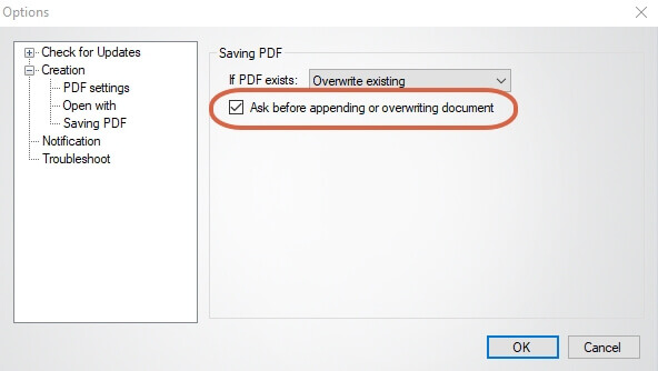 HOW TO - PrimoPDF append overwrite checkbox