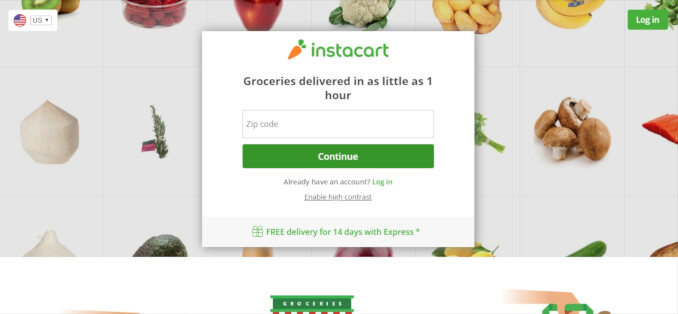 Instacart - freelancing grocery delivery