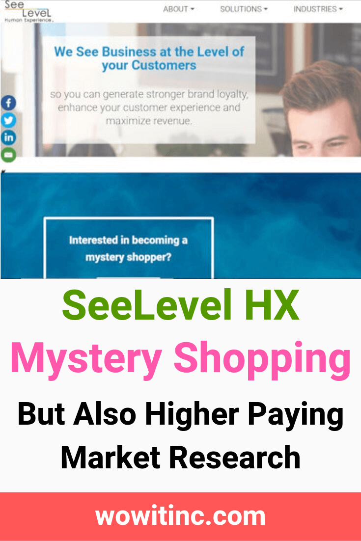 SeeLevel HX mystery shopping plus higher paying