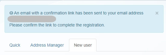 TrashMail - new user registration