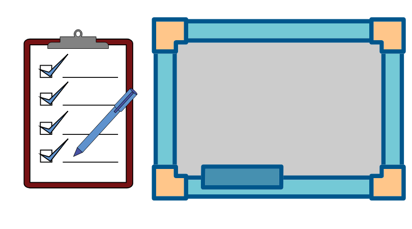 Checklist and whiteboard