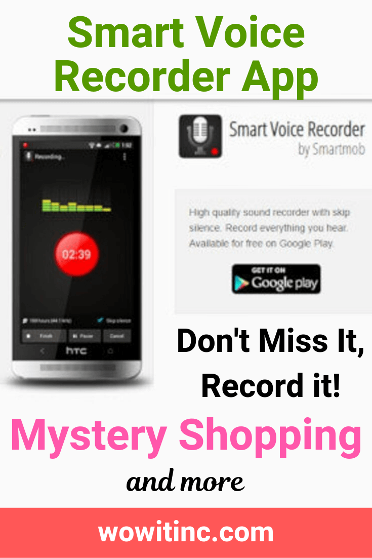 Smart voice recorder app - mystery shopping recorder