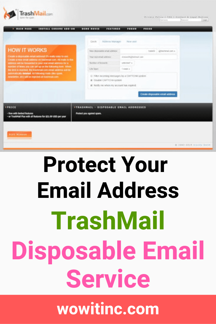 TrashMail disposable email - protect your email address