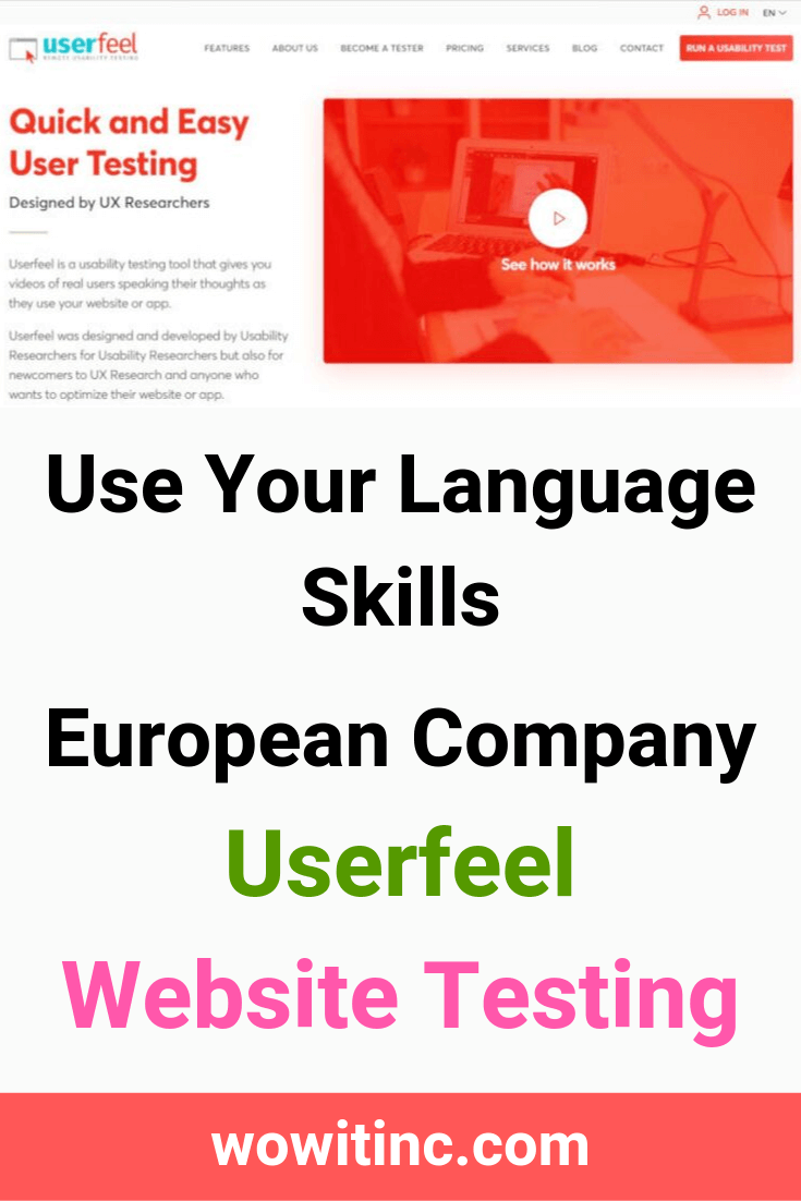 Userfeel website testing - use language skills